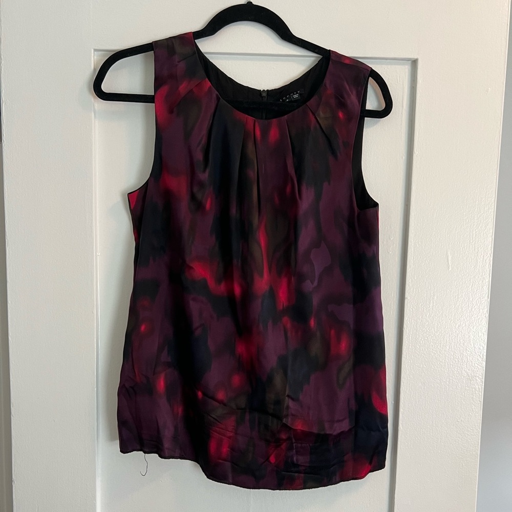 Theory Silk Sleeveless Shell Abstract Print